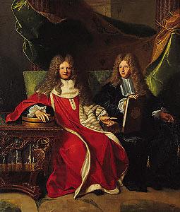 Hyacinthe Rigaud Pierre-Cardin Lebret (1639-1710) and his son Cardin Le Bret (1675-1734), China oil painting art